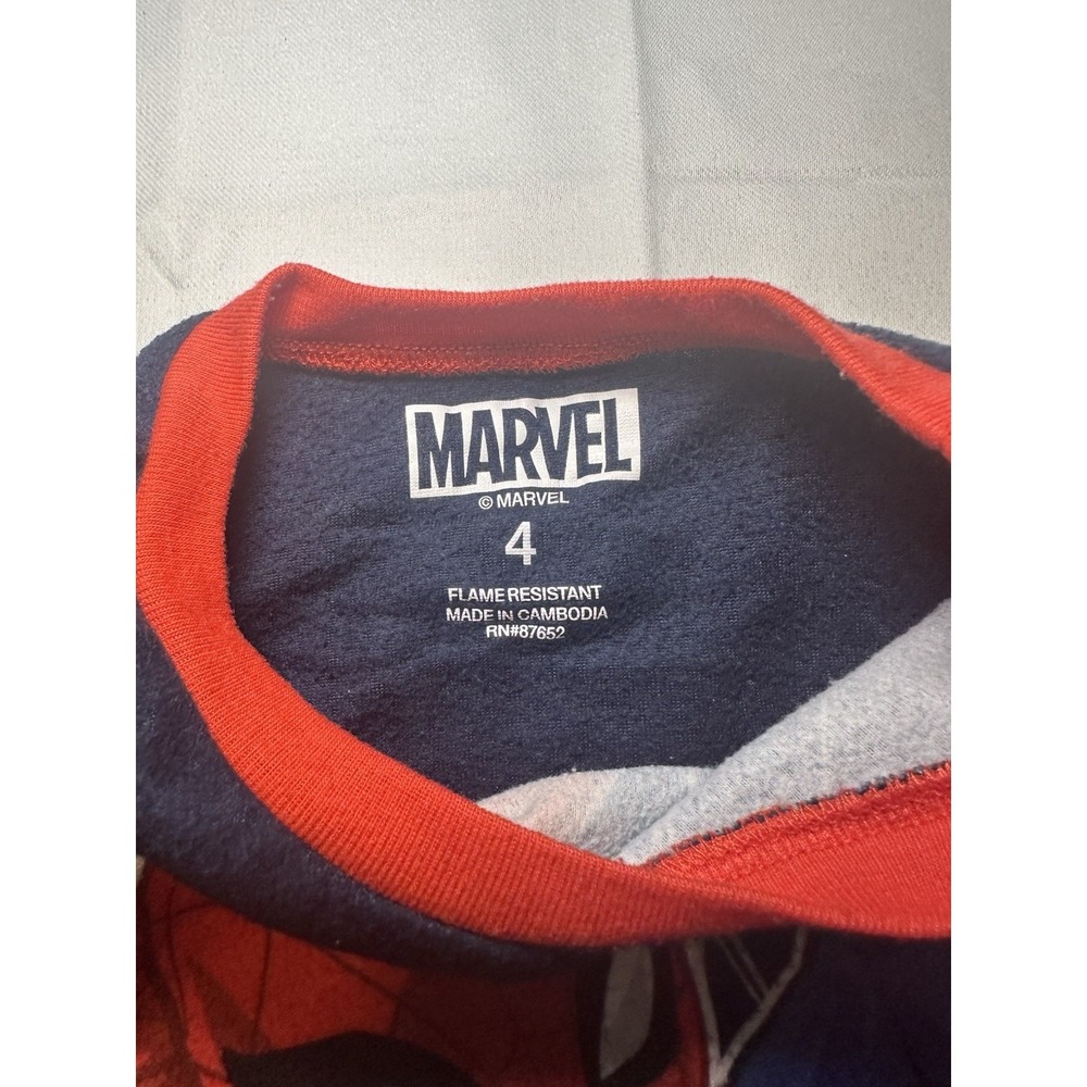 Marvel Spider-Man Fleece Pajama Set Boys Size 4 Red Blue 2 Piece Sleepwear - Picture 8 of 11